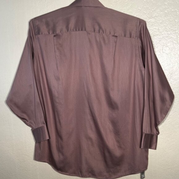 Geoffrey Beene Mens XL 17 1/2 33-35 Wrinkle-Free Sateen Dress Shirt Lavender - Picture 9 of 16